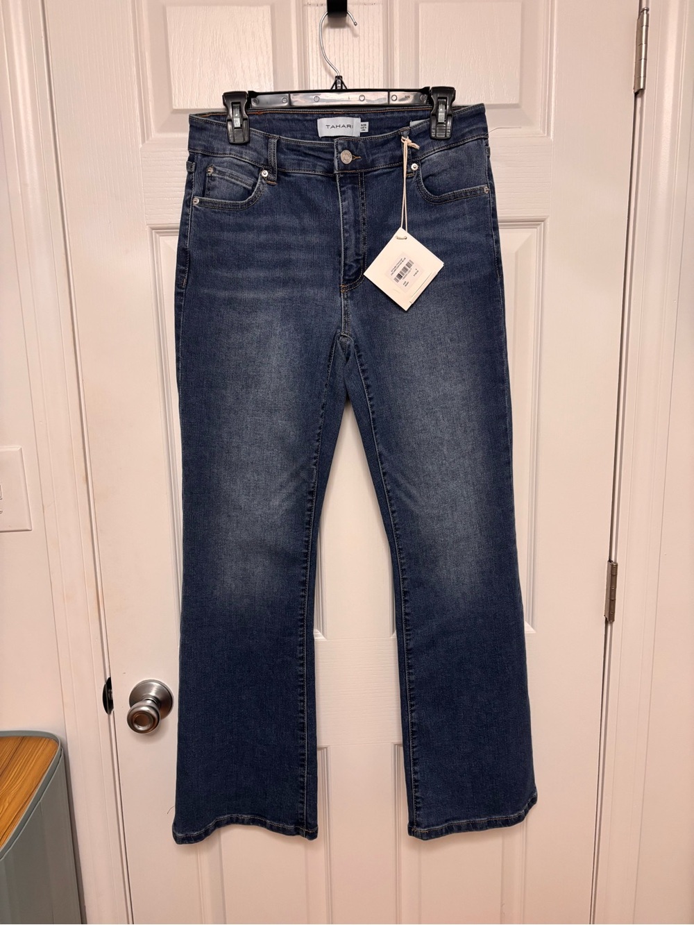 Tahari Dark Blue Flare Jeans for Women. New